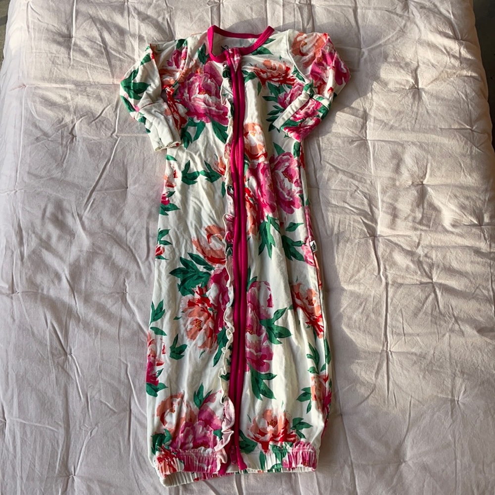 Free Birdies Floral Ruffled Gown